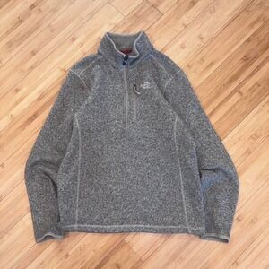 The North Face Grey Quarter Zip fleece Pullover Sweater Jacket Outdoor M